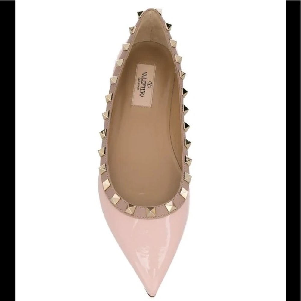 Valentino Garavani Rockstud Pointed Patent Flats